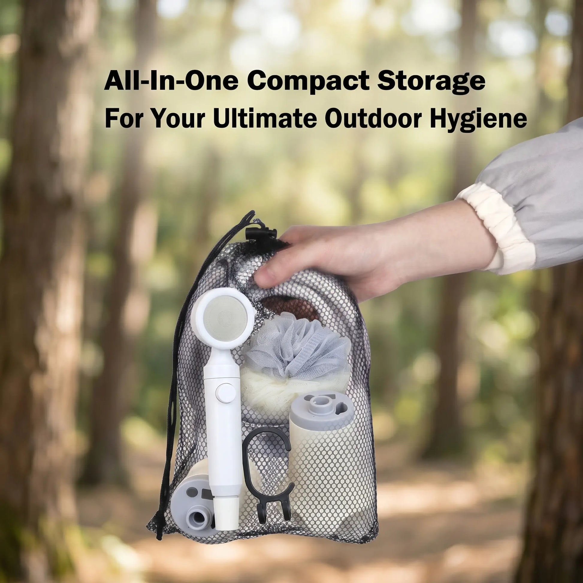 Wetough Portable Camping Shower Outdoor Camp Shower Pump,Upgrade Rechargeable Electric Shower Pump with Intelligent Digital Display Multiple Spray Modes for Camping, Hiking, Traveling