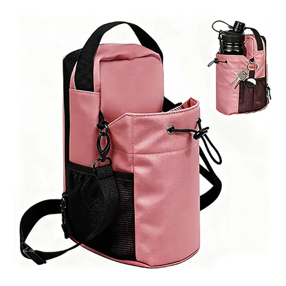 Magnetic Gym Bag for Men & Women，Sling Water Bottle Bag，Adjustable Strap, Crossbody Fitness Pouch for Travel, Yoga, Cycling, Work