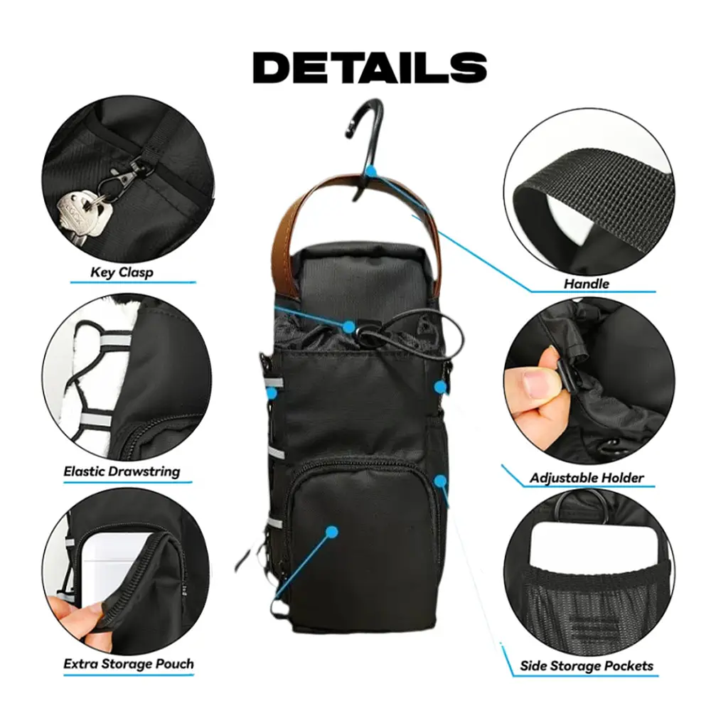 Magnetic Gym Bag for Men & Women，Sling Water Bottle Bag，Adjustable Strap, Crossbody Fitness Pouch for Travel, Yoga, Cycling, Work